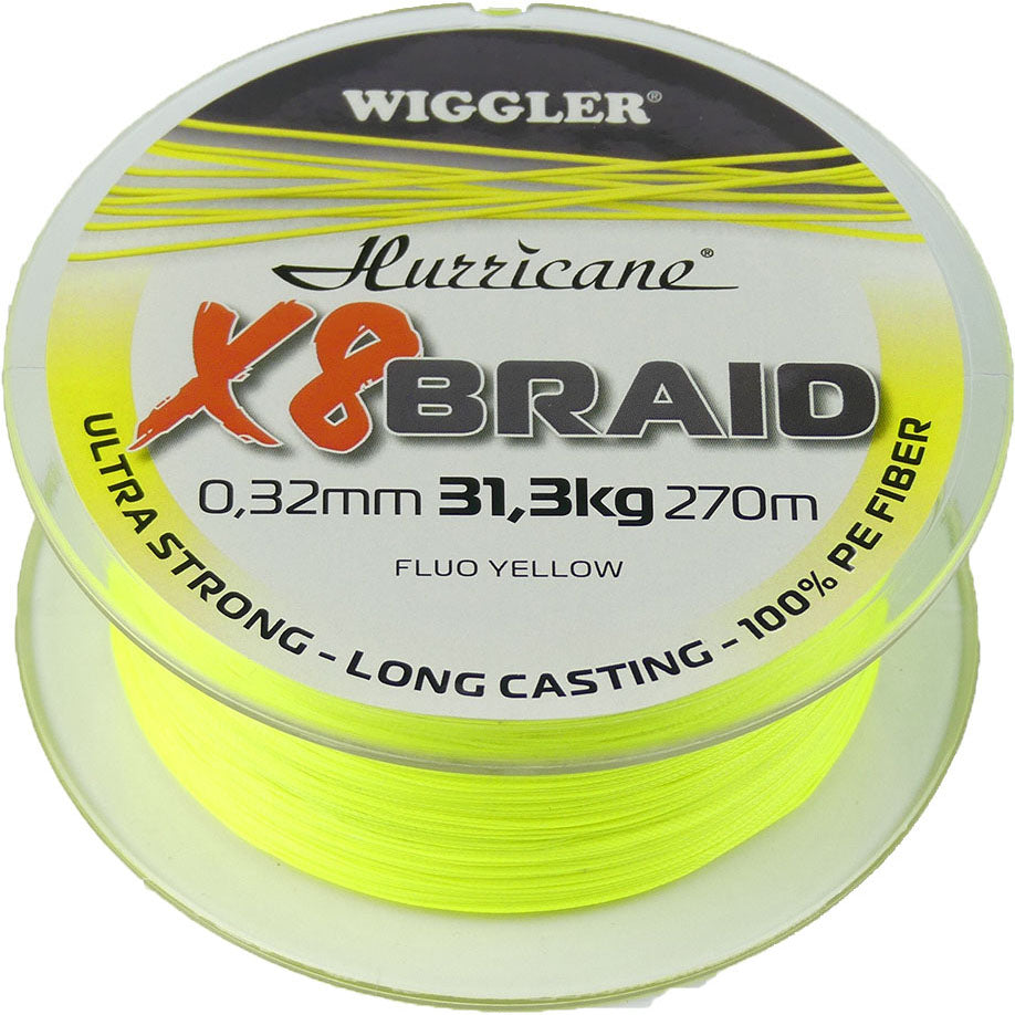 Wiggler Hurricane X8 braid gul 270m