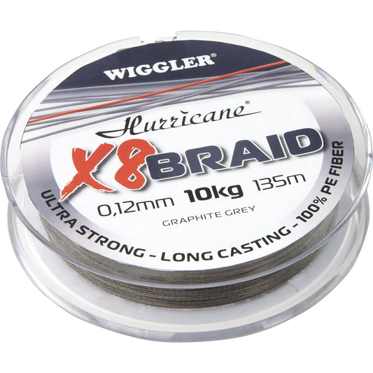 Wiggler Hurricane X8 braid grå 135m